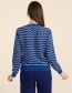 Cardigan Knitted Waves Navy