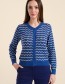 Cardigan Knitted Waves Navy