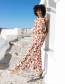 Top Ann Mouwloos Strik Pecan Abstract
