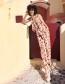 Top Ann Mouwloos Strik Pecan Abstract