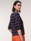 T-shirt Streif 3/4 Mouw Night Blue Papaya