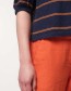 T-shirt Streif 3/4 Mouw Night Blue Papaya