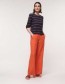 T-shirt Streif 3/4 Mouw Night Blue Papaya