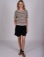 Top  Bombay Stripe Sand Zwart