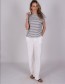 T-shirt Caen Stripe Navy Off White