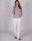 T-shirt Caen Stripe Navy Off White