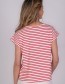 T-shirt Caen Stripe Coral Off White