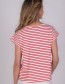T-shirt Caen Stripe Coral Off White