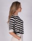 Top Driekwart Mouw Moscow Stripe Sand Zwart