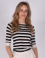 Top Driekwart Mouw Moscow Stripe Sand Zwart