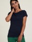 T-shirt Watervalhals Deep Navy
