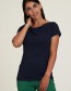 T-shirt Watervalhals Deep Navy