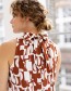 Top Ann Mouwloos Strik Pecan Abstract