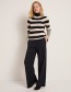 Trui Rippie Zwart Off White
