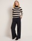 Trui Rippie Zwart Off White