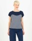 Top New Wave Pinup Inky Blue Stripe