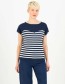 Top New Wave Pinup Inky Blue Stripe