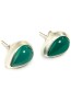 Oorbel Teardrop Onyx Green Silver