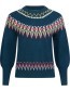 Trui Oslo Cable Fairisle Blue