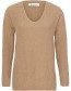 Trui Esther V&#8209;hals Gerecycled Wol Beige Sughero
