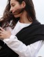 Shawl Alpaca XS Brushed  Solid Black