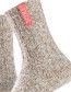 Sokken Wol Kuit Antislip Beige Serene Lotus detail