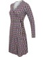 Jurk Caf V Neck Cross Over Green Brown detail