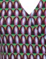 Jurk Caf V Neck Cross Over Green Brown detail