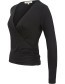 Longsleeve Surk Draped Crossover  Zwart detail