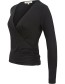Longsleeve Surk Draped Crossover  Zwart detail