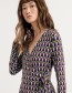 Jurk Caf V Neck Cross Over Green Brown