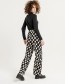 Pantalon Como Geo Soft Wide  Zwart