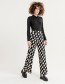 Pantalon Como Geo Soft Wide  Zwart