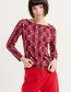 Longsleeve Wabio Boat Neck Red