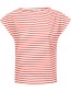 T&#8209;shirt Caen Stripe Coral Off White