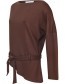 Blouse Top Bogor A Symetrisch Coffee detail