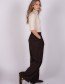 chocolade bruine pantalon  met wijde pijpen The Clothed
