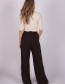 Lange chocolade bruine pantalon  met wijde pijpen The Clothed