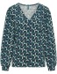 Blouse V Neck Circles Blue