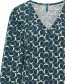Blouse V Neck Circles Blue detail