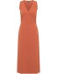 Jurk Mouwloos Wrap Terracotta