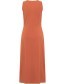 Jurk Mouwloos Wrap Terracotta detail