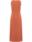 Jurk Mouwloos Wrap Terracotta detail