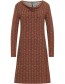 Jurk Watervalhals Scallop Brown