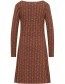 Jurk Watervalhals Scallop Brown detail