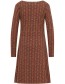 Jurk Watervalhals Scallop Brown detail