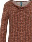 Jurk Watervalhals Scallop Brown detail