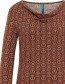 Jurk Watervalhals Scallop Brown detail