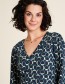 Blouse V- Neck Circles Blue