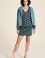Blouse V- Neck Circles Blue